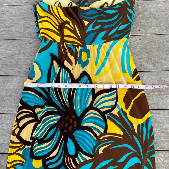 Nine West maxi dress strapless halter floral multi color 6 - Picture 9 of 15